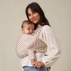Solly Baby Cream Gingham Wrap